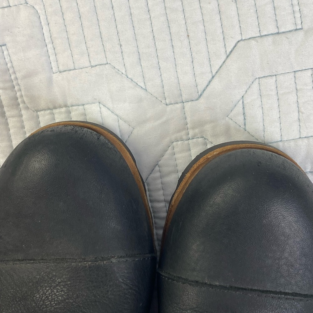 Sorel Joan of Arctic Mid Lace Up Wedge Black Leather Shearling Sz 8 - Picture 11 of 11